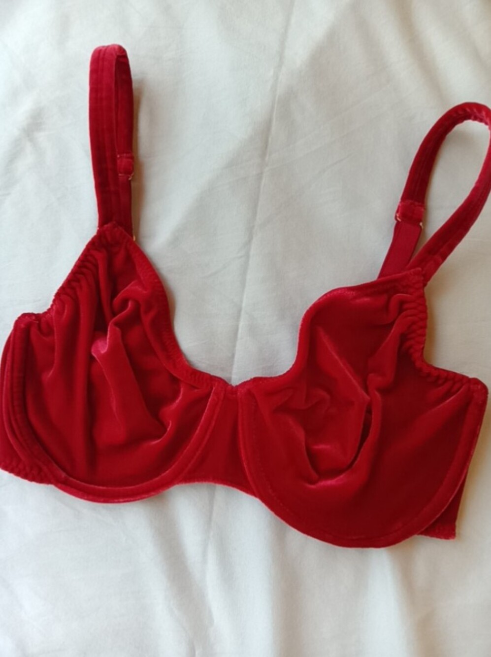 Warner’s velvet beware red velvet bra 38c y2k retro lingerie